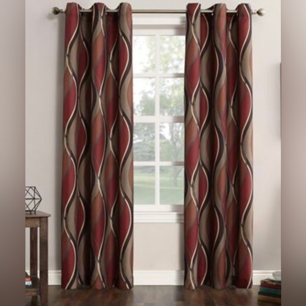 2 No.918 Ogee Printed Curtain Panels